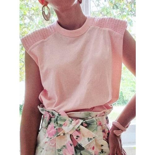 Lace Crochet Women T shirt Round Collar Cotton Short Sleeve Hollow out Patchwork Elegant Blouse Retro Femme Vintage Tee Shirts