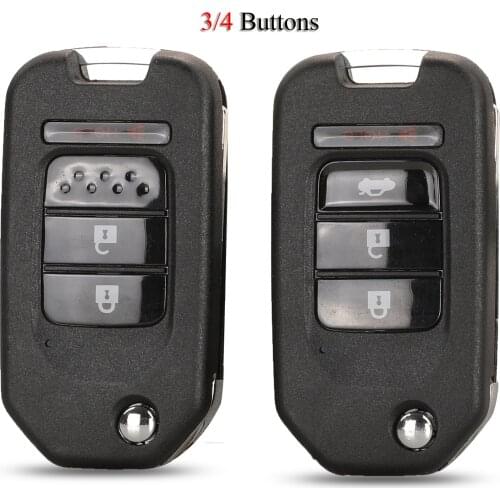 Kutery Original Key Shell For Honda Greiz Civic City XRV Vezel With Uncut Blade 3/4Buttons Case Fob Cover Replacement