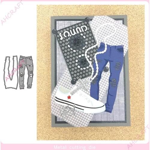 Ripped Jeans Metal Cutting Dies for DIY Scrapbooking Photo Album Decorative Embossing PaperCard Crafts Die2021
