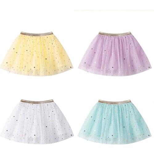 Fashion Sequins Star Mini Skirt Baby Clothes Kids Girls Princess Stars Sequins Party Dance Ballet Tutu Skirts Юбка Для Девочки