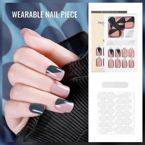 24pcs False Nail Nails Art Nail Extension Detachable Nail Patches Manicure DIY Finished Nail Piece Bright And Lasting