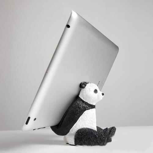 Animal Desk Phone Stand, Sitting Panda Resin Office Phone Holder, Creative Phone Tablet Stand Mount Decoration for Home