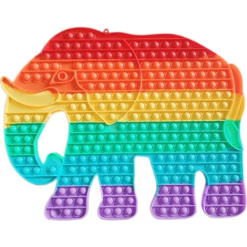New Interactive Rainbow Elepha Big Size 45CM Jumbo Push Pop Bubble Fidget Sensory Giant Chess Board Popper Huge Pop Game Fidgets