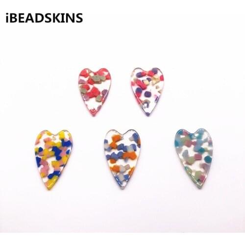 New arrival! 39x24mm 50pcs/lot acetic acid heart-shape charms for earrings accessories/Earring parts Jewelry Findings making
