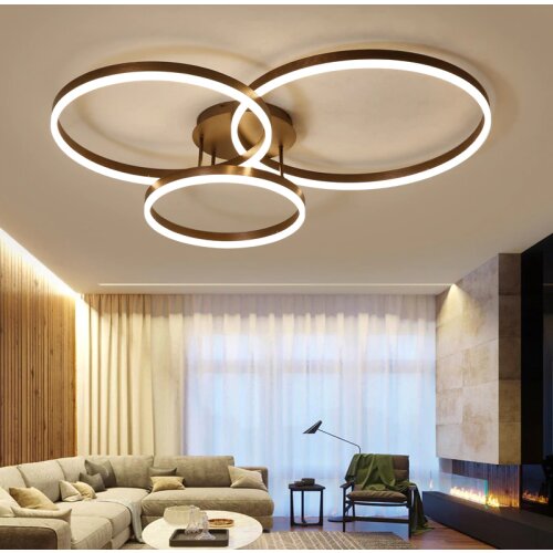 New Arrival designer Creative Circle rings modern LED ceiling lights for livingroom bedroom Remote control ceiling lamp fixtures