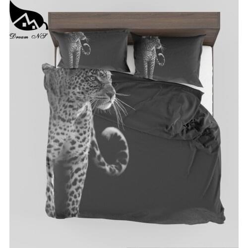 Dream NS High-definition print pattern black leopard in the super soft Quilt Duvet set Customized Printing Your Picture SMY29