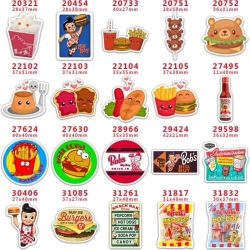 DIY Craft Supplies Sewing Accessories Cartoon Burgers And Fries Printed Planar Resins Mold 10 Pieces. PR-20321