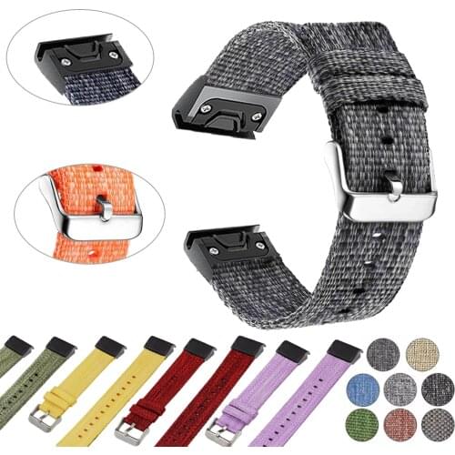 22 26mm Smart Watch Band Straps For Garmin Fenix 6 6X Pro 5X 5Plus 3HR Forerunner 935 945 Quick Release Straps Nylon Bracelet