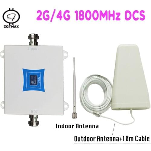 ZQTMAX 4g lte repeater gsm 1800mhz Mobile Phone Signal Booster LTE internet 1800 signal amplifier + antenna accessories