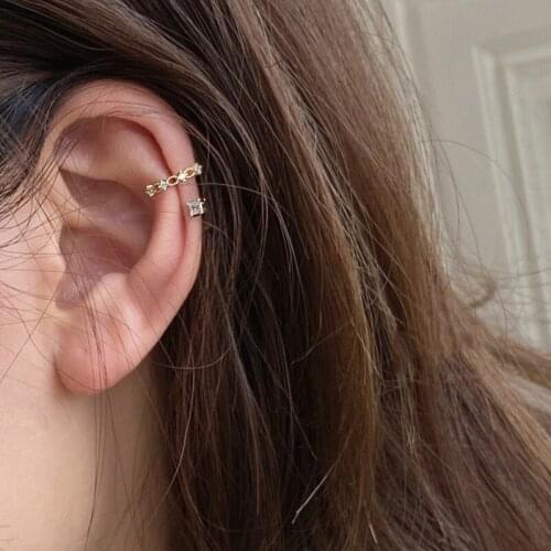 Clip Earrings U-shaped Zircon Crystal For Women No Pierced Fashion Sweet Cute Punk Design Lady Daily Wedding Jewelry BOYULIGE