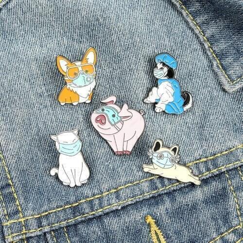 Cute animals jeans cute pin bag accessories brooches
