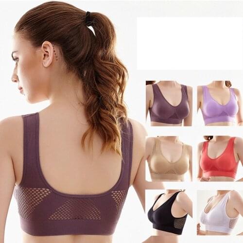 Big Size Hollow Out Mesh Vest Type Sports Bras Shockproof Run Yoga Nothing Steel Ring Sports Underwear Woman Yoga Vest