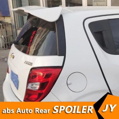 For Chevrolet Aveo Spoiler 2011-2019 Aveo spoiler TF hatch-back ABS Material Car Rear Wing Primer Color Rear Spoiler