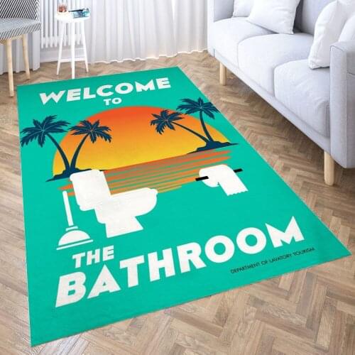 BATHROOM Tropical Carpet for Living Room 3D Anime Cartoon Rug Gamer Teen Room Bedside Lounge Rug Kids Children Floor Mats