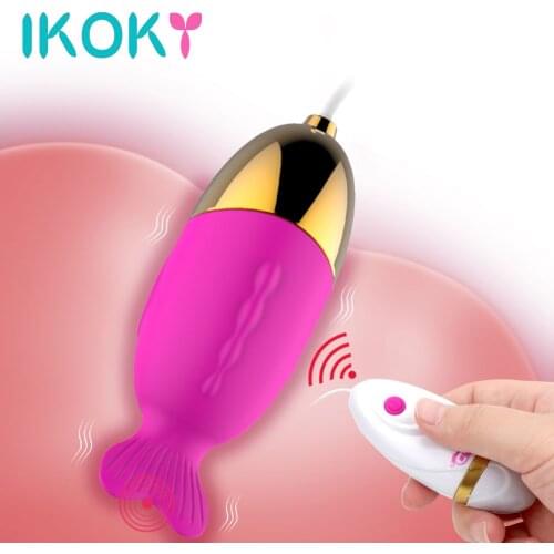 IKOKY Vibrating Egg Tounge Licking Vibrator G Spot Massager Clitoris Stimulator Sex Toys for Women Remote Control 12 Speeds