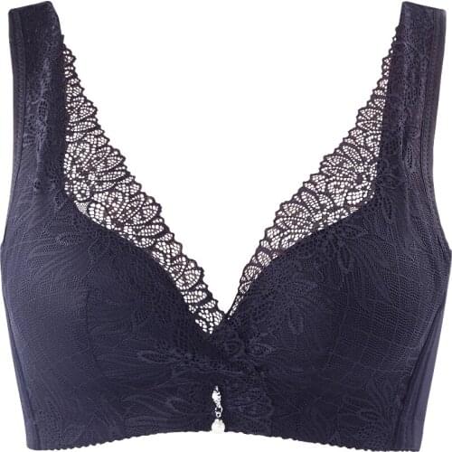 Mozhini Women bra Non Padded wire free Big Size bra Antiskid Bridal Wedding Bra lace Lingerie 32 34 36 38 40 A B C seamless bra