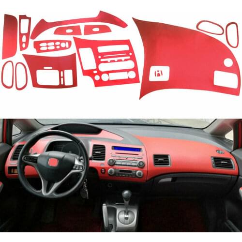 1 Set Red/Purple Car Interior Console Dashboard Air Vent Panel Decorative Sticker Decal Cover Trim For Honda Civic 8th 2006-2011