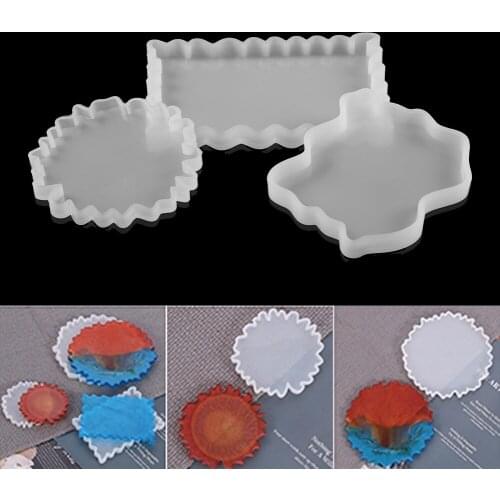 1Pcs Crystal Silicone Irregular Wave Coaster Mat Epoxy Resin Mold Casting Mould for DIY Silicone Resin Jewelry Making Tools