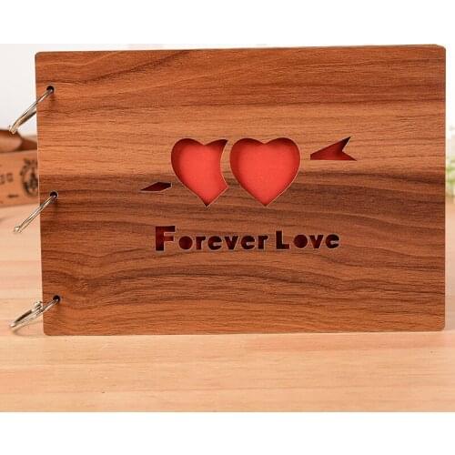 10inch Heart Love Wedding Picture Frame Wooden Retro Loose-leaf Album Decor Frame Graduation Photo Youth Album Large Photo Frame