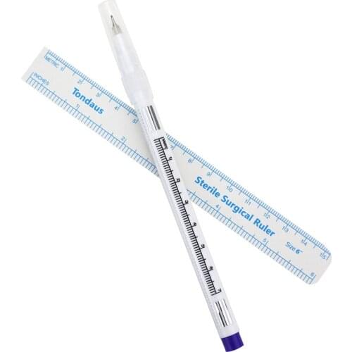 2Pc/set Microblading Tattoo Eyebrow Skin Marker Pen With Measure Measuring Ruler Tattoo Eyebrow Marker Pen