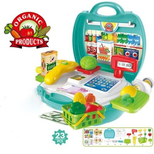 23pcs/Set Kitchen tool toys DIY Simulation supermarket supplies Role Play parent-child interaction Puzzle toy for children Gift