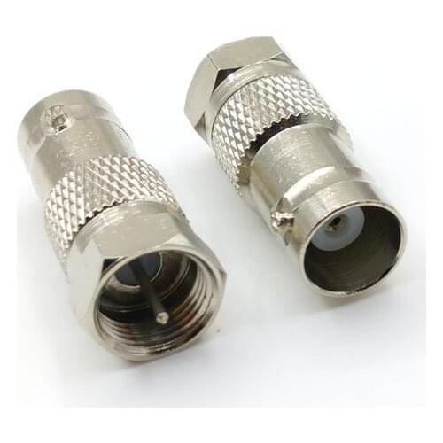 50pcs brass F type Male to BNC Female connector BNC female jack to F type TV male plug RF COAXIALCoax Adapter