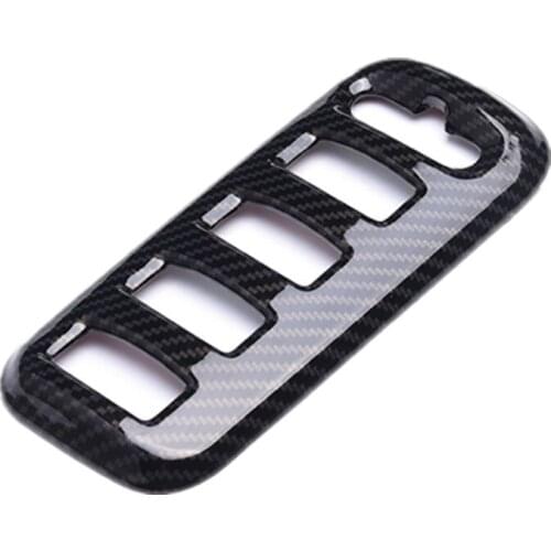 ABS Carbon Fiber Printed Car Headlight Control Cover Interior Moulding Trim for Smart fortwo forfour 2015 2016 2017