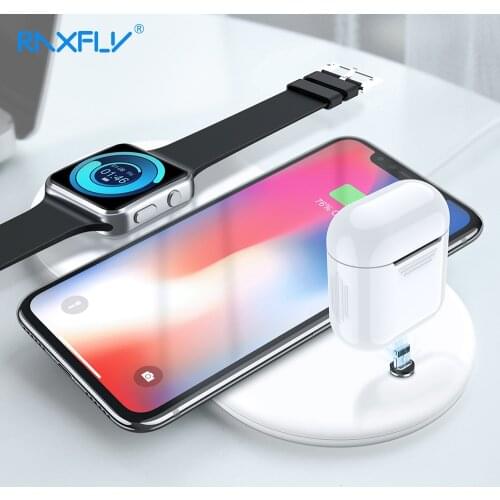 RAXFLY Wireless Charger For iPhone XS XR XS Max X 8 Plus 10W 3 in 1 Qi Wireless Charger For Samsung Galaxy S10 S9 S8 Note 9 8