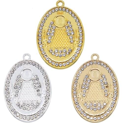 3 Piece Egyptian Pyramid Pendant Mens Punk Style Rope Chain Necklace Oval Inlaid with Rhinestones Evil Eye Bright Jewelry Whole