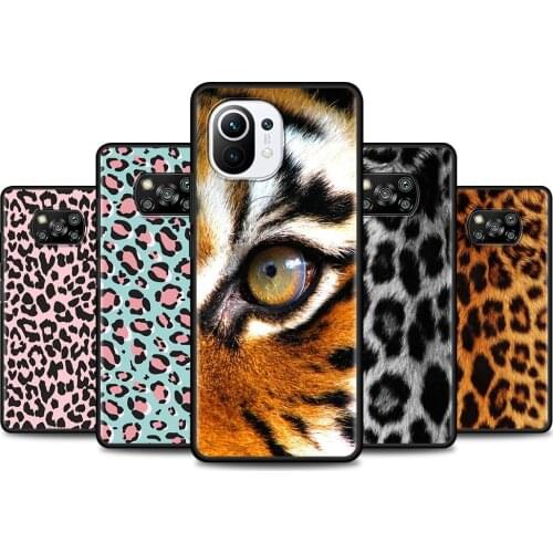 Shell For Poco X3 M3 Pro NFC F1 Caso for Mi Note 10 Lite Fundas for Mi CC9 Pro CC9E A3 A2 Coque Tiger leopard print panther