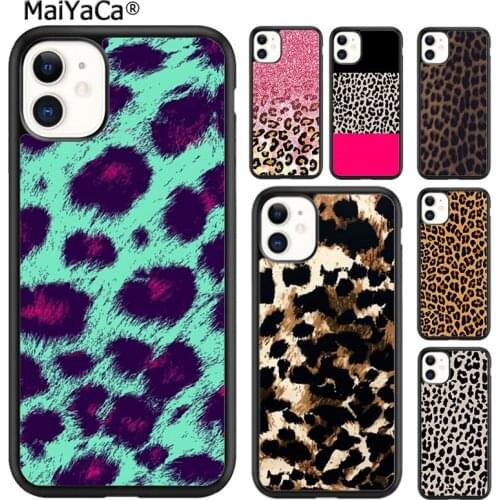 MaiYaCa Animal Print Cheetah Black and Brown Phone Case For iPhone SE 6s 7 8 plus X XR XS 11 12 pro max Samsung S8 S9 S10 shell