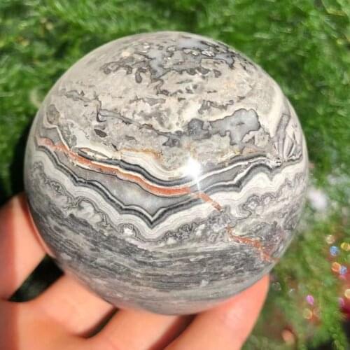 1PC 60-80mm Dinosaur Bone Fossil Crystal Ball Sphere Madagascar Healing Home, Room Decoration Vintage pattern Factory Outlet