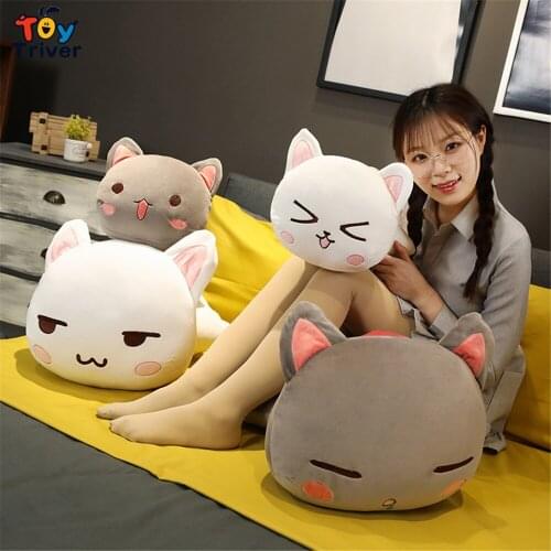 Kawaii Cat Stuffed Animals Doll Cats Plush Toy Triver Pillow Cushon Baby Kids Children Girls Boys Birthday Gifts Room Decor