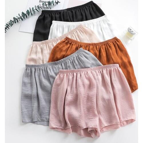 Summer Silk Women Safety Pants No Curling Thin Loose Boxer Femme Safety Pants Anti Chafing Women Shorts Under Skirt Bottom Pants