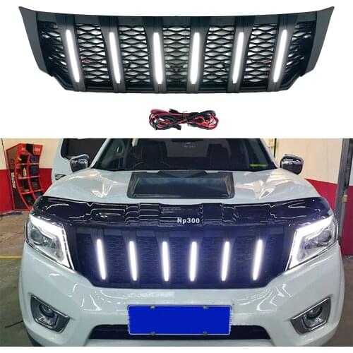 Bumper Grill For NP300 Grill For Navara NP300 D23 2015 2016 2017 2018 2019 Auto Grille ABS Racing Grills Front Bumper Mesh Cover