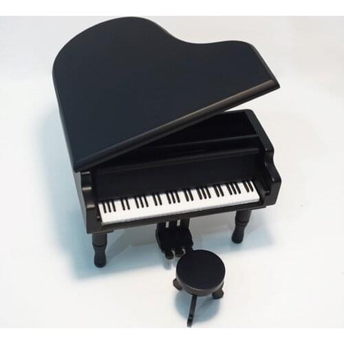 Fashionable and elegant Black Piano-shaped High-quality Wooden Music Box That Can Provide More Than 50 Songs with Novel Shape