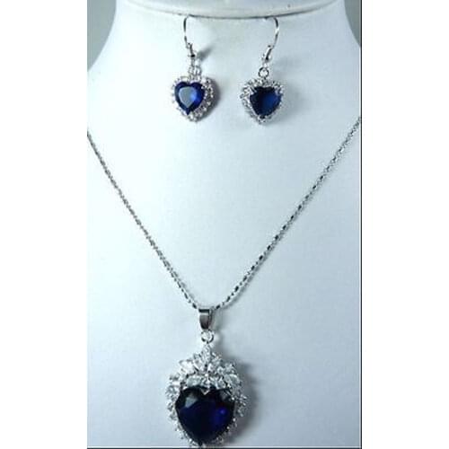 Noblest Heart Love Red/Purple/Red Zircon Pendant Dangle Earring Set