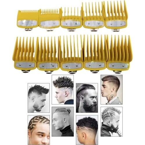 10PCS Barber Shop Styling Guide Comb Hair Trimmer Clipper Oil Head Limit Comb X7JA