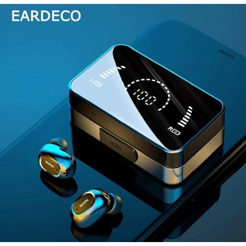 EARDECO Mirror Screen Wireless Headphones Bass Bluetooth Earphone 3500mAh Sport Wireless Earphones Earbuds In Ear Headset Mic