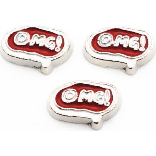 Newest 2019 10pcs/lot alloy OMG! floating charms charms living glass memory lockets diy jewelry Accessory