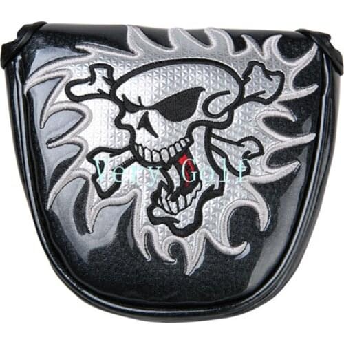 New Skull Mallet Golf Putter Cover Have 3 Colors Red Black and Blue Free Shipping