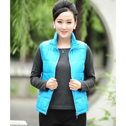 Newest Stylish Hot Sale Women Morden Fashion Winter Slim Plus Size Vest Solid Down Cotton Blend Ladies Elegant Thick Warm Coat