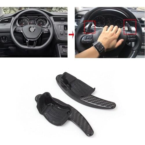 Steering Wheel Shift Paddles Fit For V w Golf 6 Mk6 Vi G ti R20 Scirocco Passat Cc Carbon Fiber