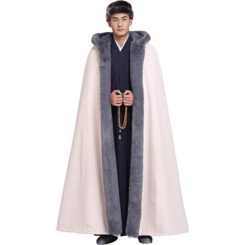 Plush velvet cloak Tibetan Buddhist Converting coat warm warm meditating Buddhist monks cloak cloak