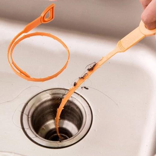 Bathroom Floor Hair Cleaner Sewer Filter Drain Cleaners Kitchen Sink Drain Filter Strainer Bathtub Cleaning Hook Tool Orange U3