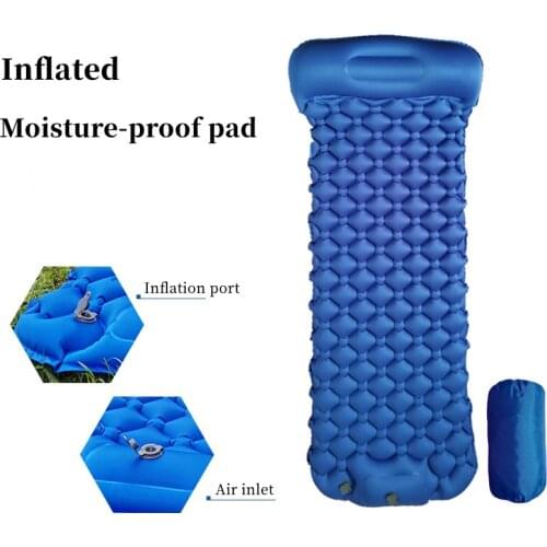 Portable Outdoor Inflatable Cushion Camping Air Bed Automatic Inflatable Mattress Moisture-proof Tent Mat Camping Mat with Pack