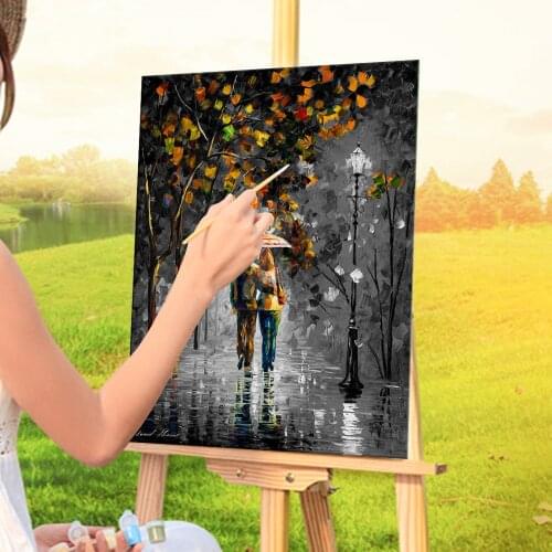 Autumn Walk By Leonid Afremov Paint By Numbers Package Oil Paints 40*50 Picture By Numbers Photo Handmade For Wholesale