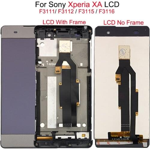 Touch Screen For SONY Xperia XA 5.0 inch F3111 F3112 F3115 F3116 LCD Display Digitizer Panel Assembly Frame with Free Tools