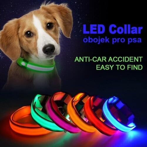 LED Dog Collar Pets USB Charging Luminous Necktie Personalized Noctilucent Collars Reflective Warning Tape For Pet Dogs Safety