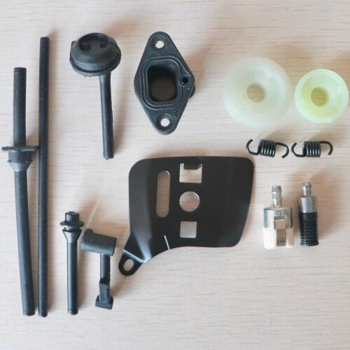 Fuel Oil Hose Filter Worm Gear Intake Manifold Bar Plate Kit for Chinese 2500 25cc Chainsaw 2-Stroke Small Saws Spare Parts